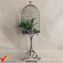 Rustikaler Metall dekorativer Birdcage Stand Vintage